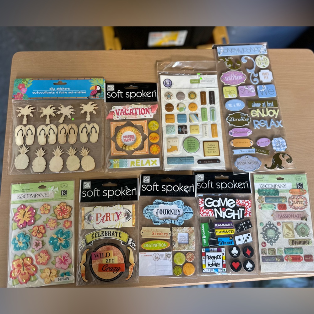 Assorted Scrapbooking Stickers for vacation stickers, arts crafts DIY stationary